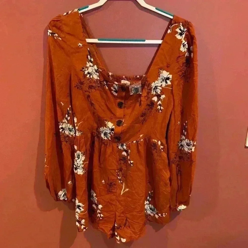 Urban Outfitters Orange Romper NWT